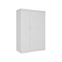 3 Door White Wardrobe - White Handles, Hanging Rail & Shelves V63-953061
