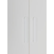 3 Door White Wardrobe - White Handles, Hanging Rail & Shelves V63-953061