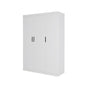 3 Door White Wardrobe - Black Handles, Hanging Rail & Shelves V63-953071