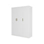 3 Door White Wardrobe - Gold Handles, Hanging Rail & Shelves V63-953081
