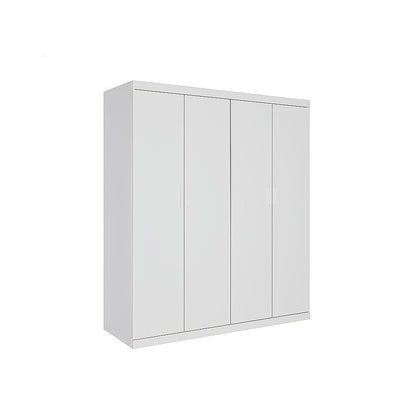 4 Door White Wardrobe Cabinet - Hanging Rail, Shelves & White Handles V63-953101