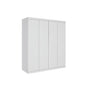 4 Door White Wardrobe Cabinet - Hanging Rail, Shelves & White Handles V63-953101