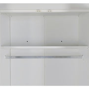 4 Door White Wardrobe Cabinet - Hanging Rail, Shelves & Black Handles V63-953111