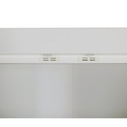 4 Door White Wardrobe Cabinet - Hanging Rail, Shelves & Black Handles V63-953111