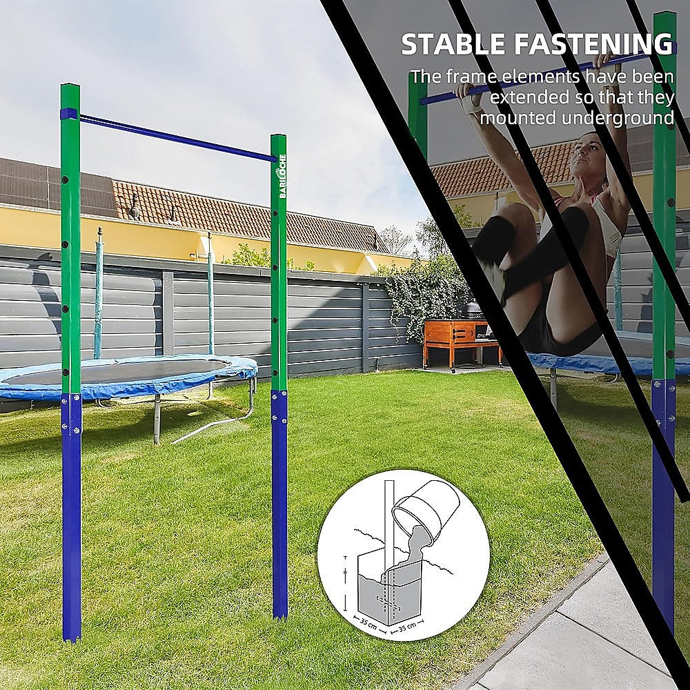 Single Outdoor Pull-Up Bar - Height Adjustable Gymnastics & Fitness Bar V63-953141