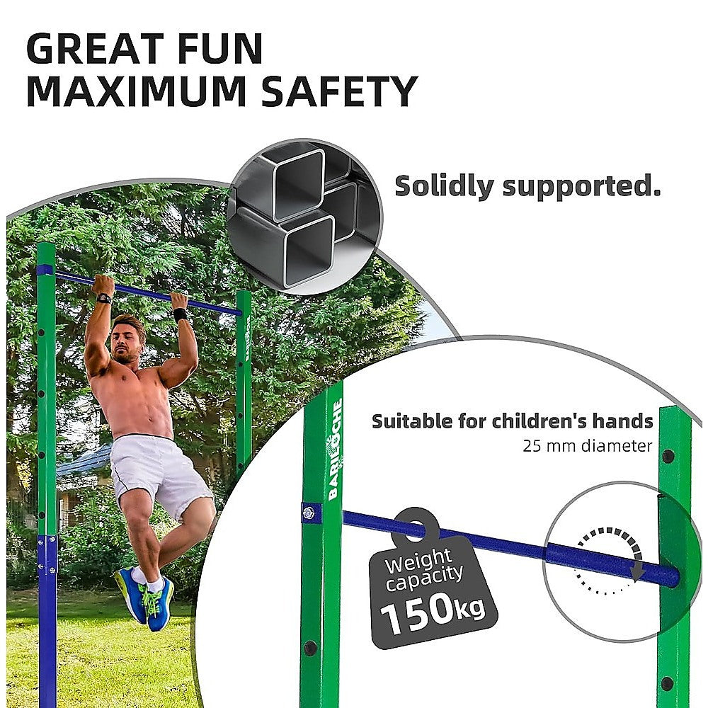 Single Outdoor Pull-Up Bar - Height Adjustable Gymnastics & Fitness Bar V63-953141