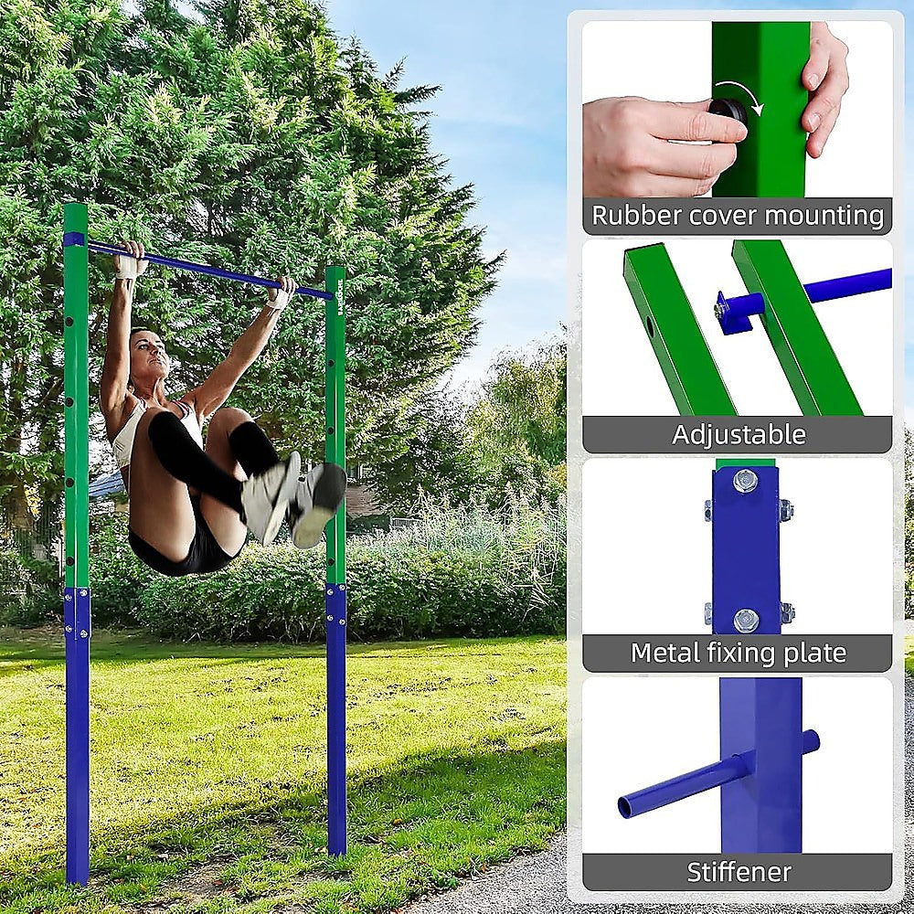 Single Outdoor Pull-Up Bar - Height Adjustable Gymnastics & Fitness Bar V63-953141