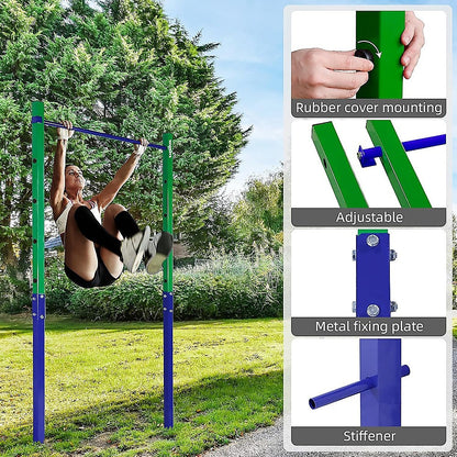 Single Outdoor Pull-Up Bar - Height Adjustable Gymnastics & Fitness Bar V63-953141