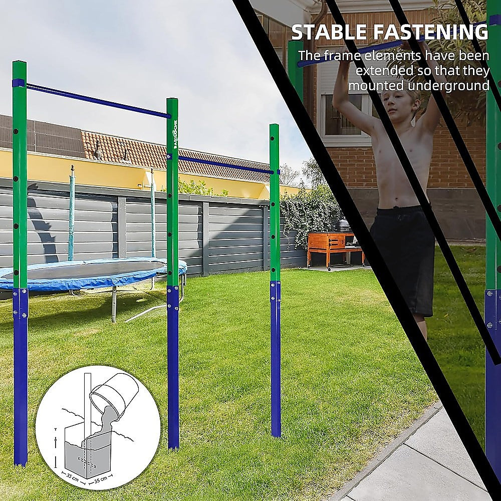 Double Outdoor Pull-Up Bar - Height Adjustable Gymnastics & Fitness Bar V63-953151