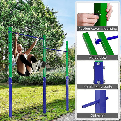 Double Outdoor Pull-Up Bar - Height Adjustable Gymnastics & Fitness Bar V63-953151