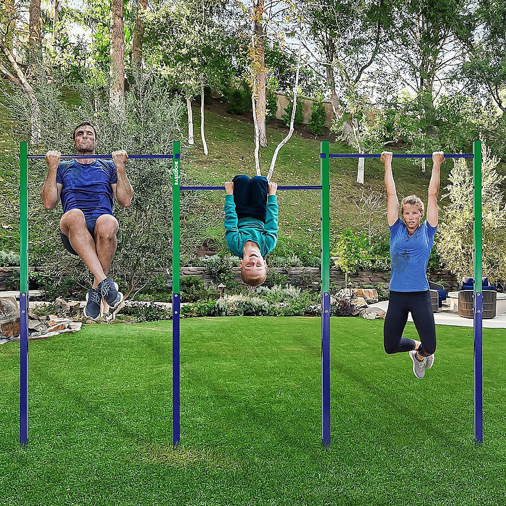 Triple Outdoor Pull-Up Bar - Height Adjustable Gymnastics & Fitness Bar V63-953161