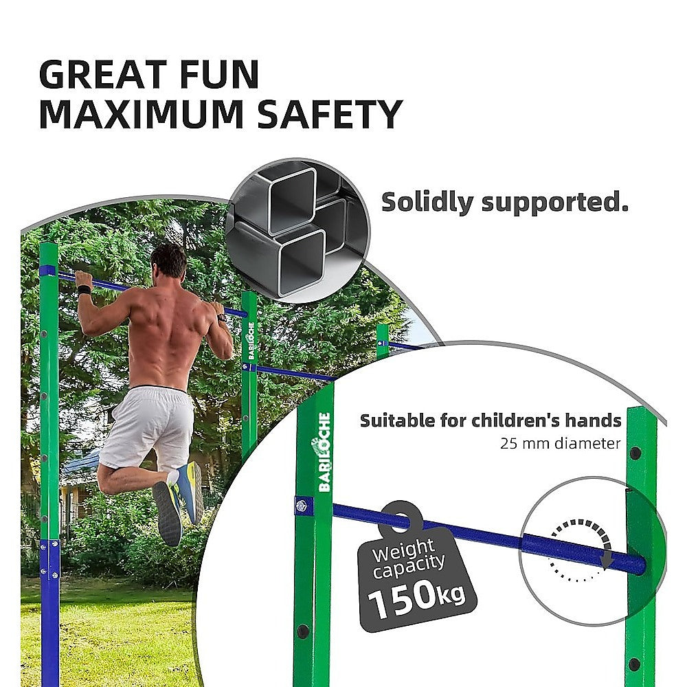 Triple Outdoor Pull-Up Bar - Height Adjustable Gymnastics & Fitness Bar V63-953161