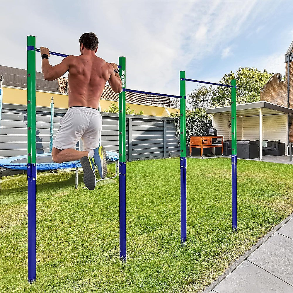 Triple Outdoor Pull-Up Bar - Height Adjustable Gymnastics & Fitness Bar V63-953161