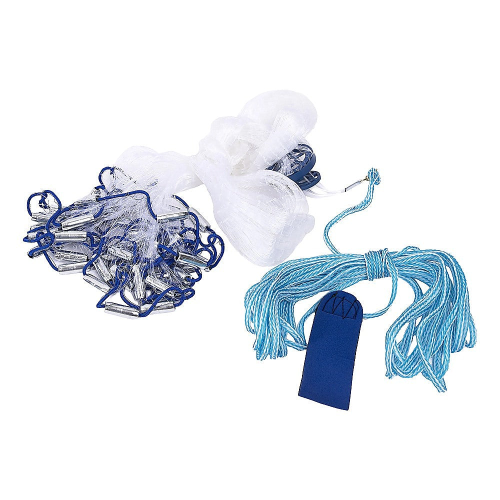 3m Nylon Fishing Cast Net - Quick Throw Mesh with Chain Weights & Drawstring V63-953181