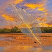 3m Nylon Fishing Cast Net - Quick Throw Mesh with Chain Weights & Drawstring V63-953181