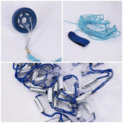 3m Nylon Fishing Cast Net - Quick Throw Mesh with Chain Weights & Drawstring V63-953181