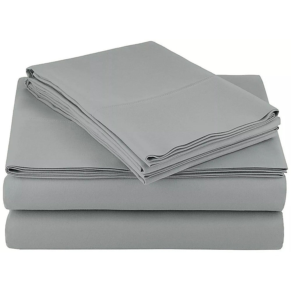 Double Bed Sheet Set - 1800 Series Microfiber, Deep Pocket, Soft & Breathable, Grey V63-953201