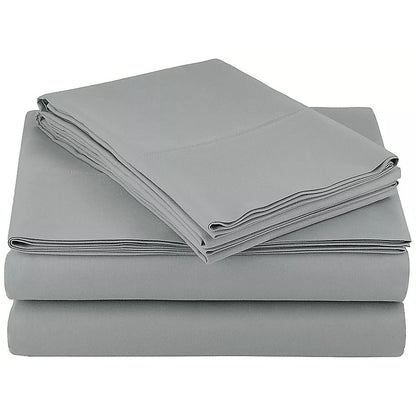Double Bed Sheet Set - 1800 Series Microfiber, Deep Pocket, Soft & Breathable, Grey V63-953201