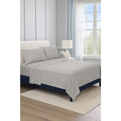 Double Bed Sheet Set - 1800 Series Microfiber, Deep Pocket, Soft & Breathable, Grey V63-953201