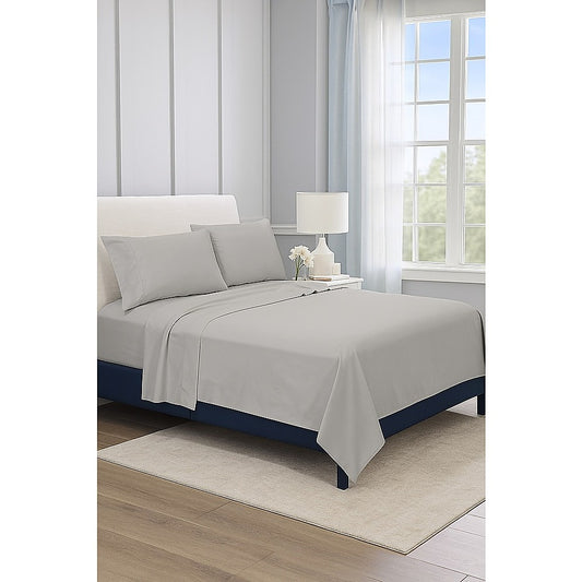 Double Bed Sheet Set - 1800 Series Microfiber, Deep Pocket, Soft & Breathable, Grey V63-953201