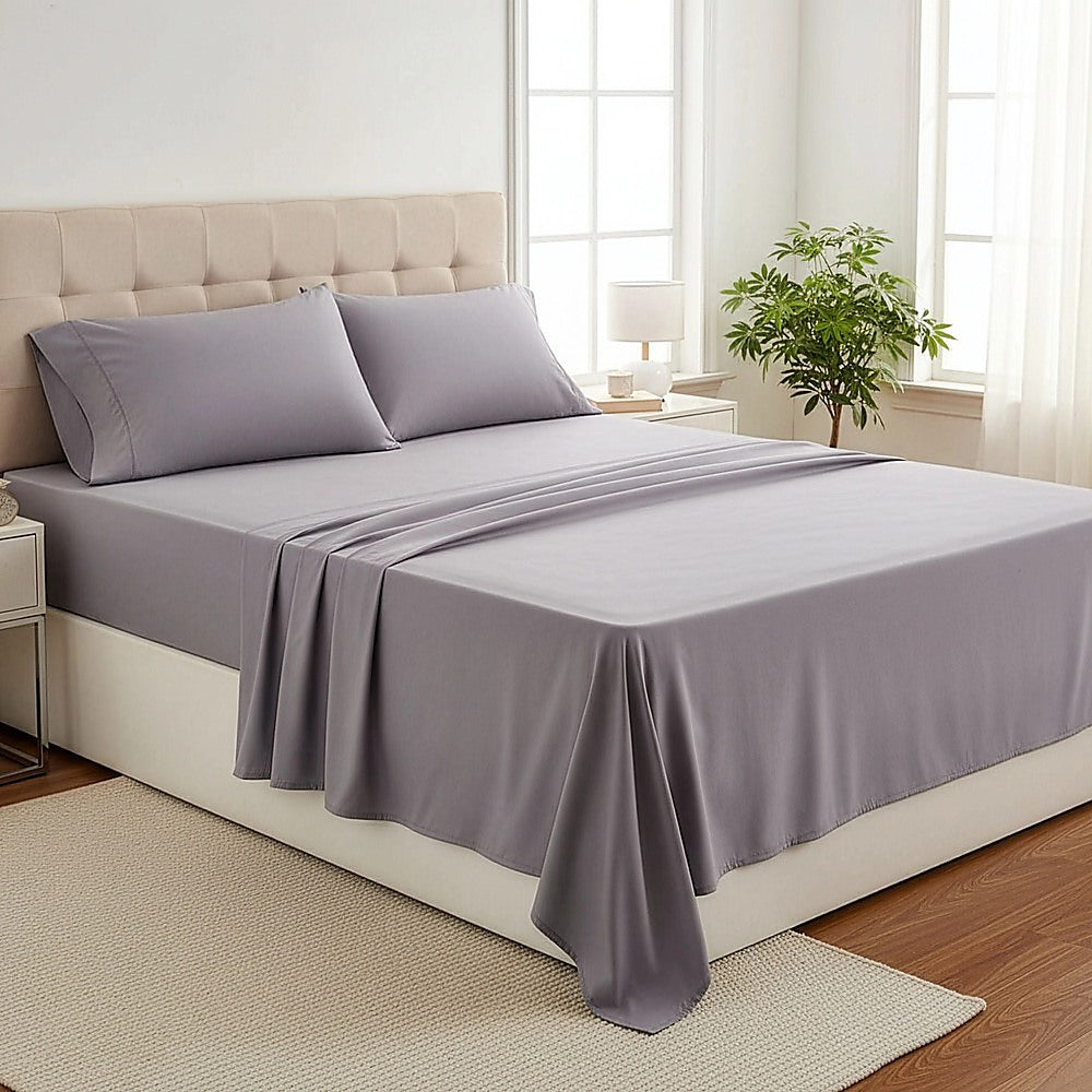 King Bed Sheet Set - 1800 Series Microfiber, Deep Pocket, Soft & Breathable, Grey V63-953221