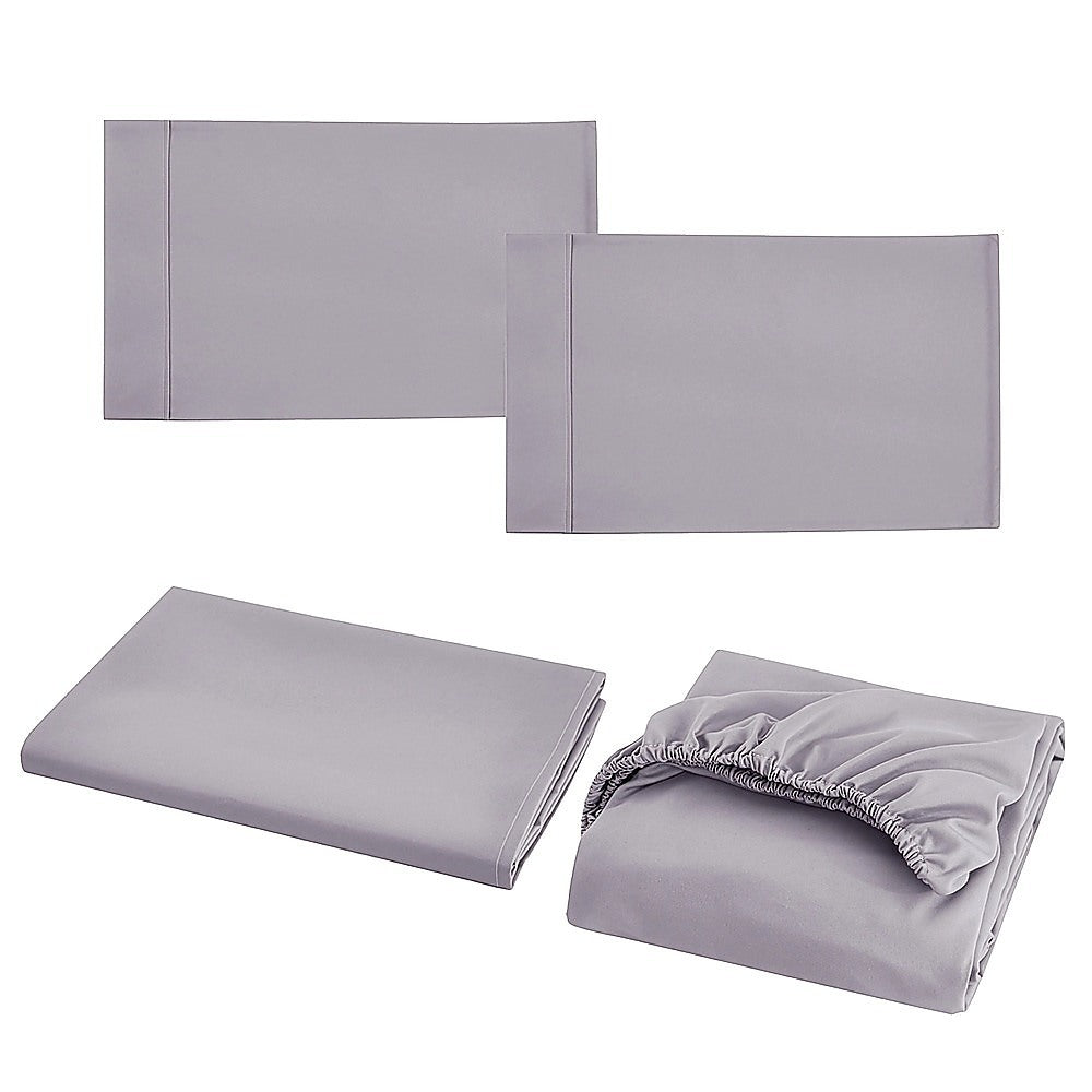 King Bed Sheet Set - 1800 Series Microfiber, Deep Pocket, Soft & Breathable, Grey V63-953221