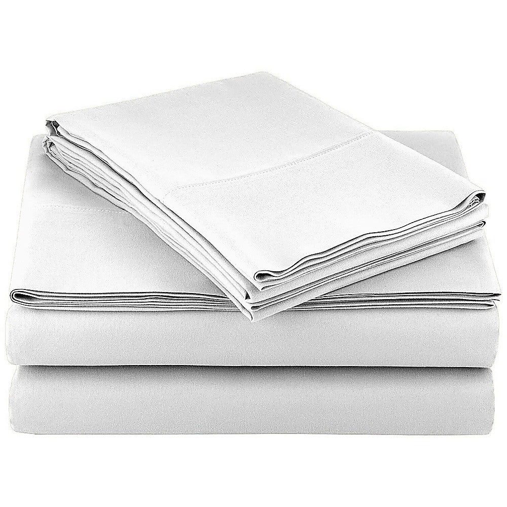 Double Bed Sheet Set - 1800 Series Microfiber, Deep Pocket, Soft & Breathable, White V63-953231