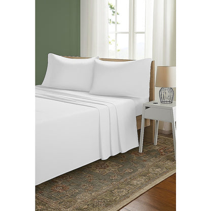 Double Bed Sheet Set - 1800 Series Microfiber, Deep Pocket, Soft & Breathable, White V63-953231