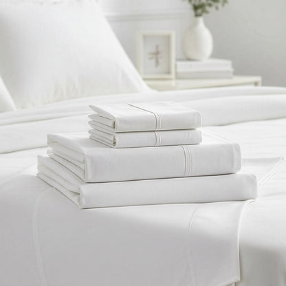 Queen Bed Sheet Set - 1800 Series Microfiber, Deep Pocket, Soft & Breathable, White V63-953241