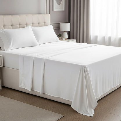 Queen Bed Sheet Set - 1800 Series Microfiber, Deep Pocket, Soft & Breathable, White V63-953241