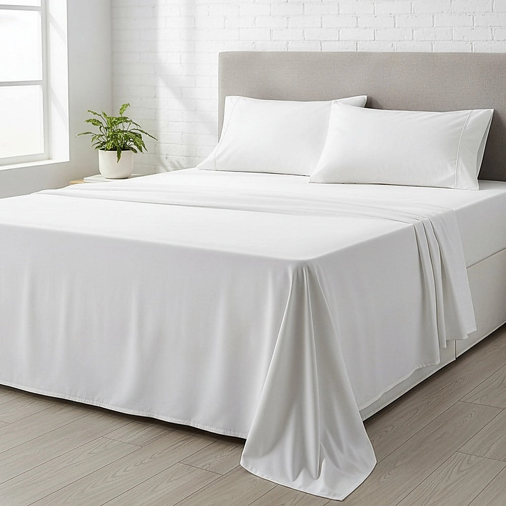 King Bed Sheet Set - 1800 Series Microfiber, Deep Pocket, Soft & Breathable, White V63-953251