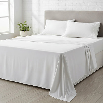 King Bed Sheet Set - 1800 Series Microfiber, Deep Pocket, Soft & Breathable, White V63-953251