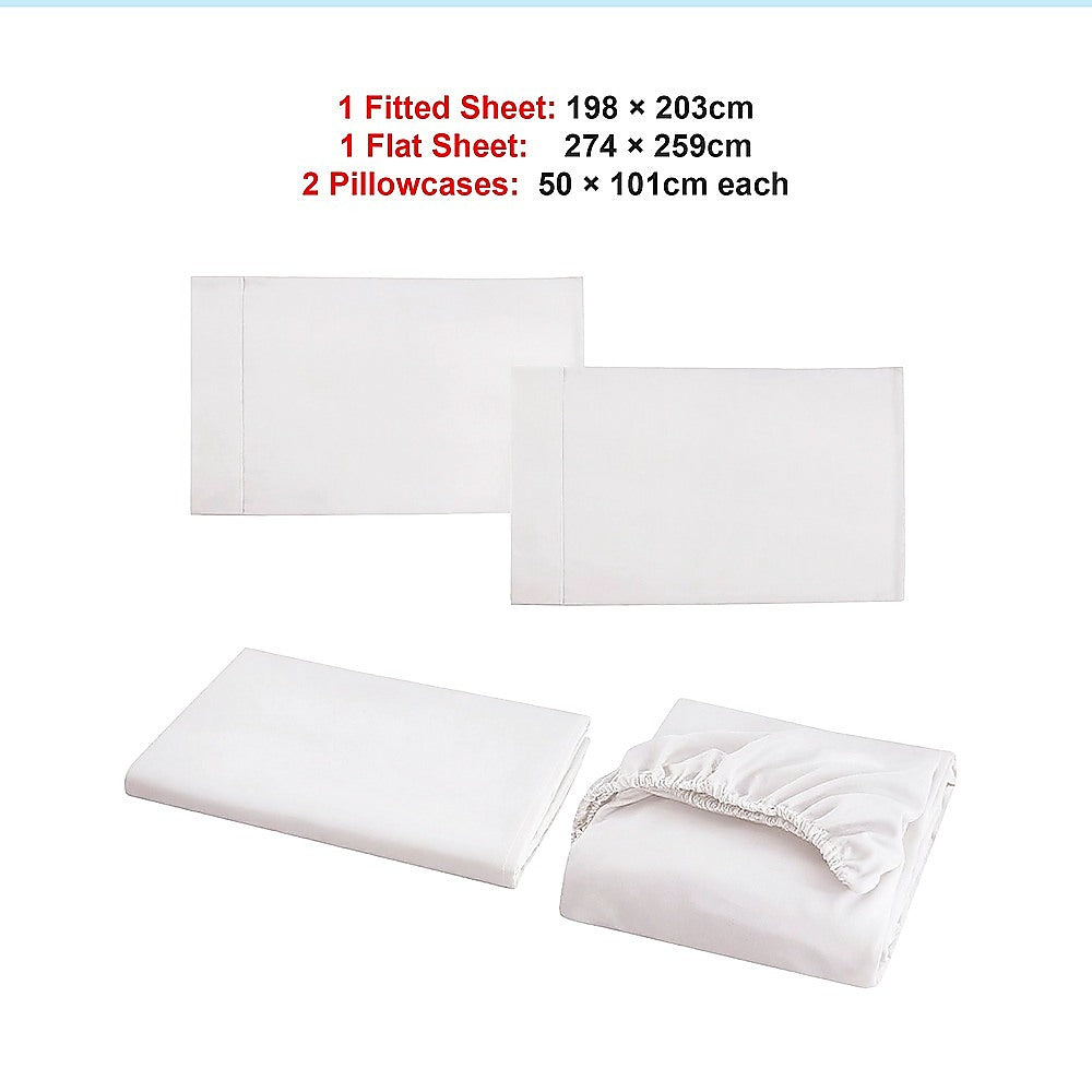 King Bed Sheet Set - 1800 Series Microfiber, Deep Pocket, Soft & Breathable, White V63-953251