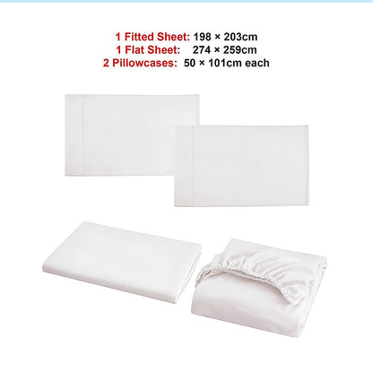 King Bed Sheet Set - 1800 Series Microfiber, Deep Pocket, Soft & Breathable, White V63-953251