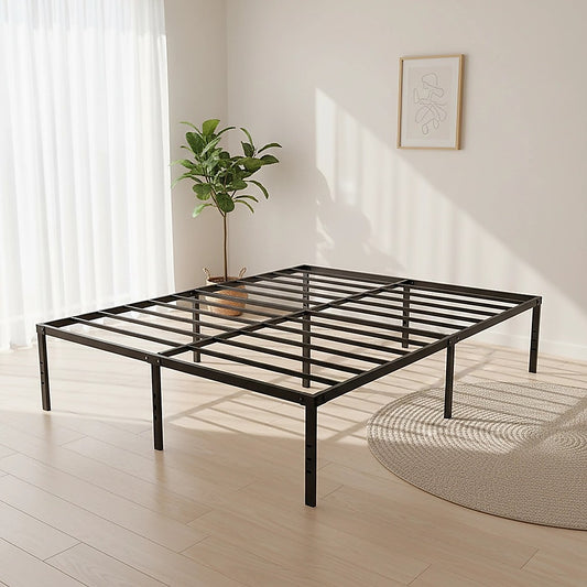 Queen Metal Bed Frame 45cm High Full Steel Base Platform For Stable Bedroom Support V63-953271