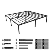 Queen Metal Bed Frame 45cm High Full Steel Base Platform For Stable Bedroom Support V63-953271