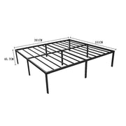 Queen Metal Bed Frame 45cm High Full Steel Base Platform For Stable Bedroom Support V63-953271