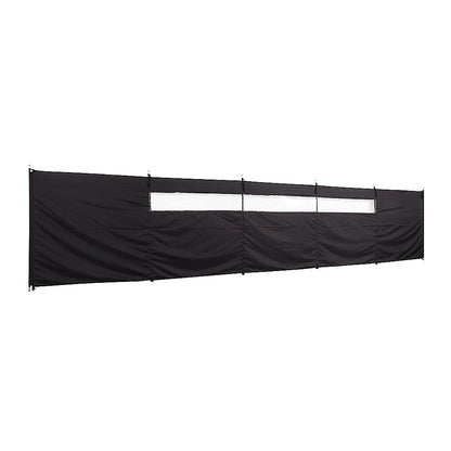 Camping Windbreak with Clear Windows & Carry Bag 725x140cm Black Outdoor Privacy Shelter V63-953281