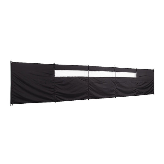 Camping Windbreak with Clear Windows & Carry Bag 725x140cm Black Outdoor Privacy Shelter V63-953281