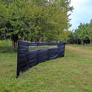 Camping Windbreak with Clear Windows & Carry Bag 725x140cm Black Outdoor Privacy Shelter V63-953281