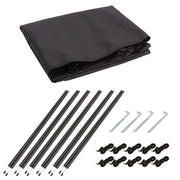 Camping Windbreak with Clear Windows & Carry Bag 725x140cm Black Outdoor Privacy Shelter V63-953281