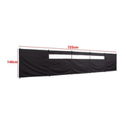 Camping Windbreak with Clear Windows & Carry Bag 725x140cm Black Outdoor Privacy Shelter V63-953281