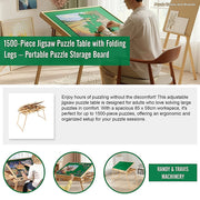 1500-Piece Jigsaw Puzzle Table with Folding Legs - Portable Puzzle Storage Board V63-953291