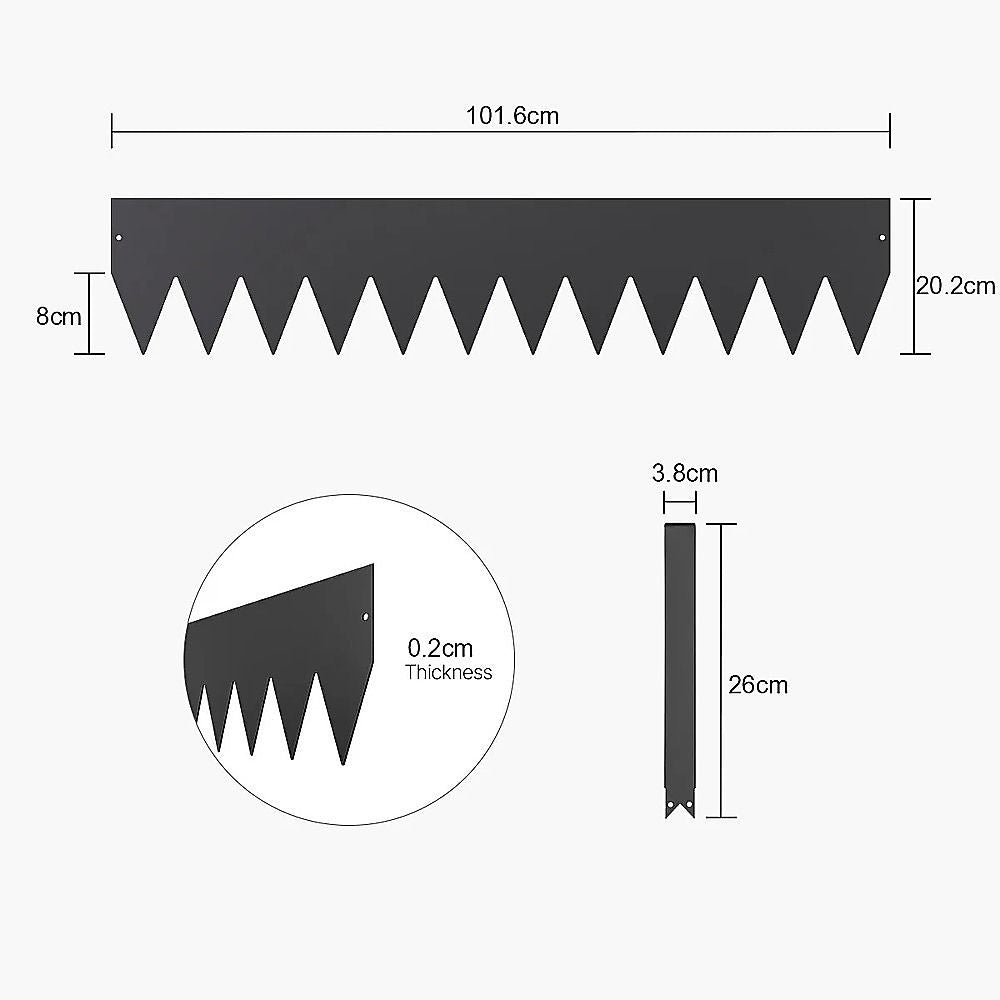 Steel Landscape Edging 6 Pack 100x20cm Rust Resistant Garden Border Edging for Lawn Paths V63-953301