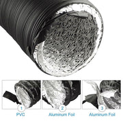 Flexible Aluminium Ducting 203mm x 7.6m 4 Layer Vent Hose HVAC Dryer V63-953311