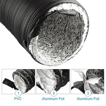 Flexible Aluminium Ducting 203mm x 7.6m 4 Layer Vent Hose HVAC Dryer V63-953311
