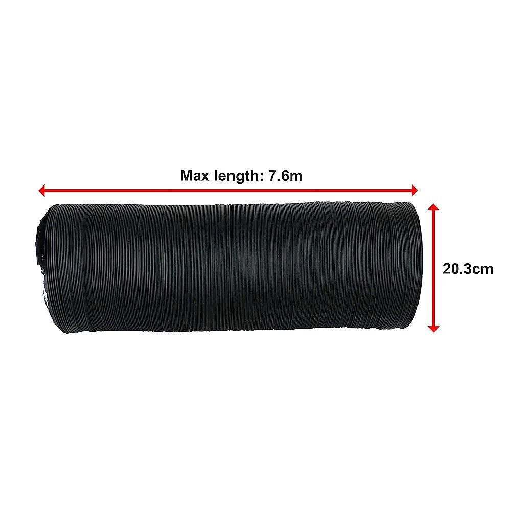 Flexible Aluminium Ducting 203mm x 7.6m 4 Layer Vent Hose HVAC Dryer V63-953311