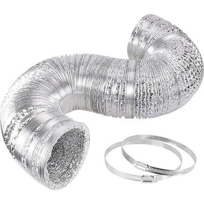 10.5cm x 7.6m Flexible Aluminium Air Duct - Dryer & HVAC Vent Hose V63-953321