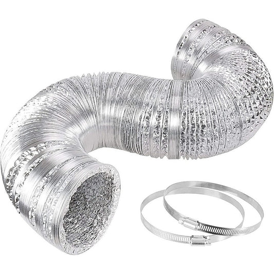 10.5cm x 7.6m Flexible Aluminium Air Duct - Dryer & HVAC Vent Hose V63-953321