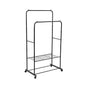 Double Clothes Rack Metal Garment Rail 80x154cm Heavy Duty Hanging Shelf Storage Organiser V63-953331